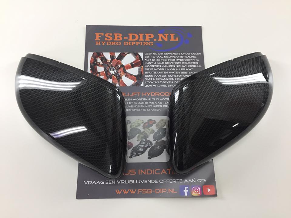 Golf 6 GTI carbon spiegels accukap hydrodip www.fsb-dip.nl