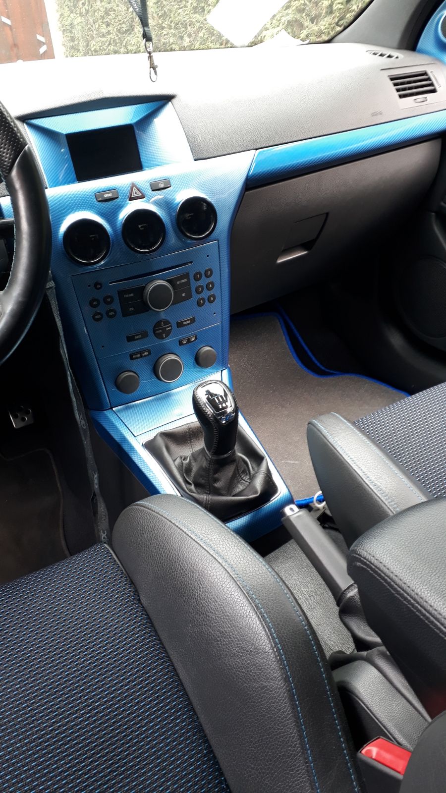 Opel astra opc blauw carbon hydrodip www.fsb-dip.nl hydrodipping