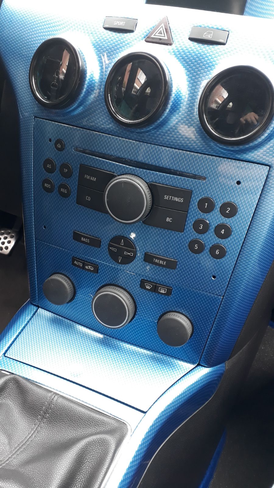 Opel astra opc blauw carbon hydrodip www.fsb-dip.nl hydrodipping