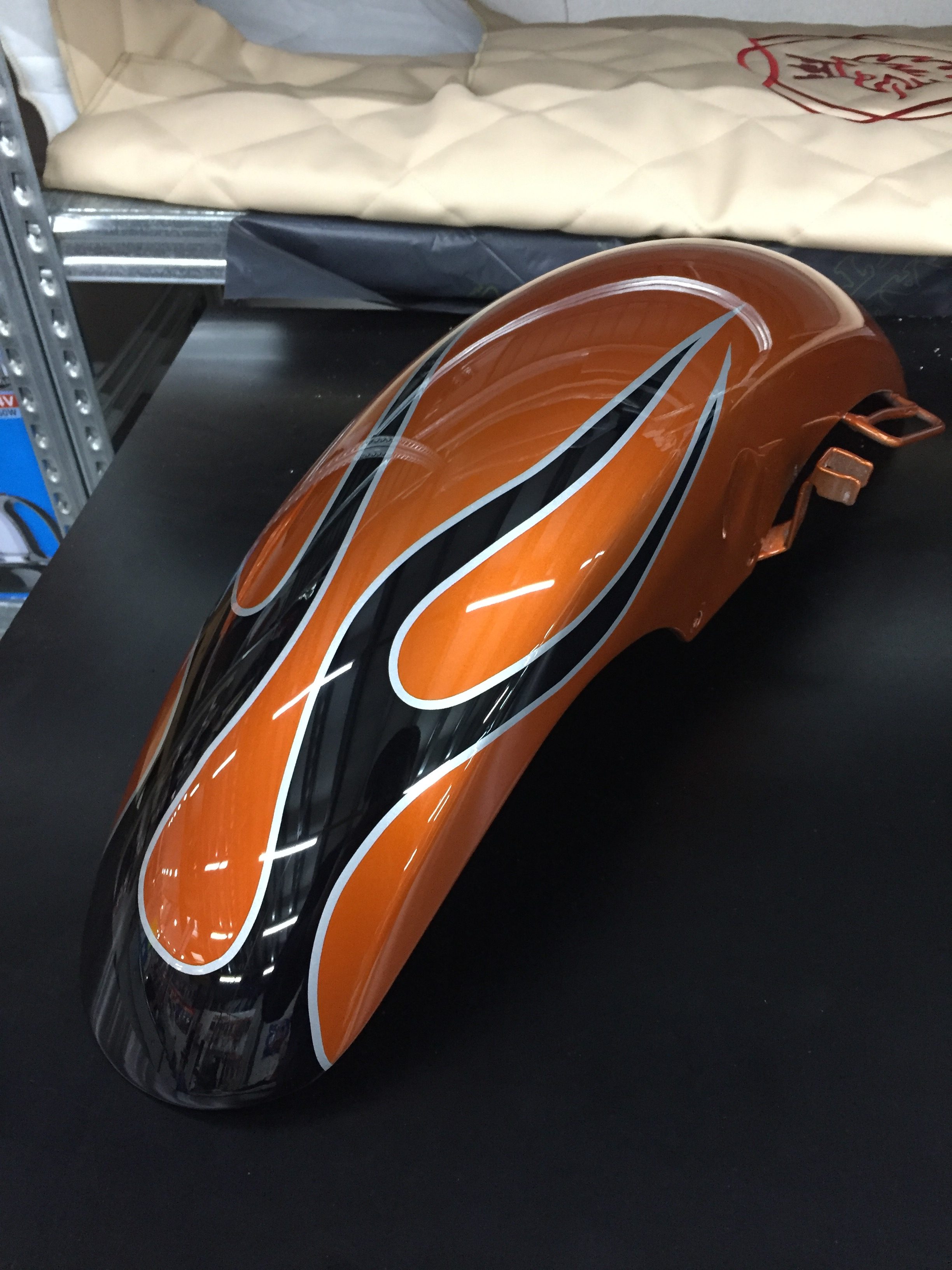 Honda motor custom paint old scool flames candy oranje www.fsb-dip.nl hydrodipping