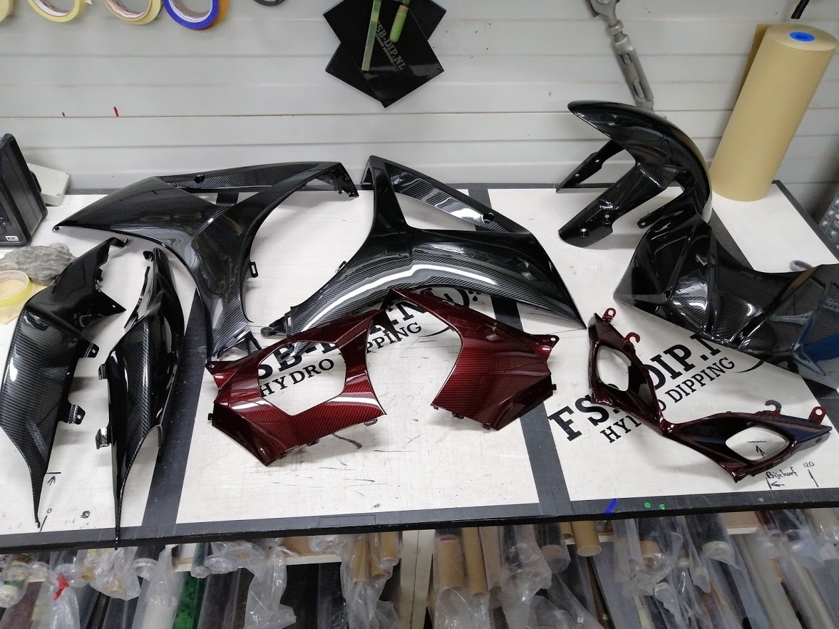 suzuki gsxr1000 carbon fiber hydrodip candy red