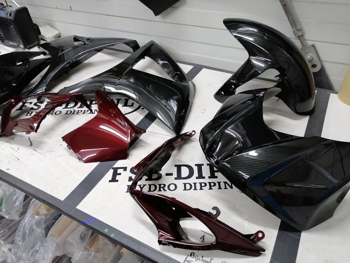 suzuki gsxr1000 carbon fiber hydrodip candy red