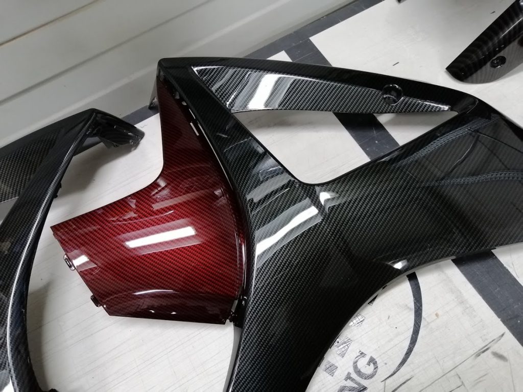 suzuki gsxr1000 carbon fiber hydrodip candy red